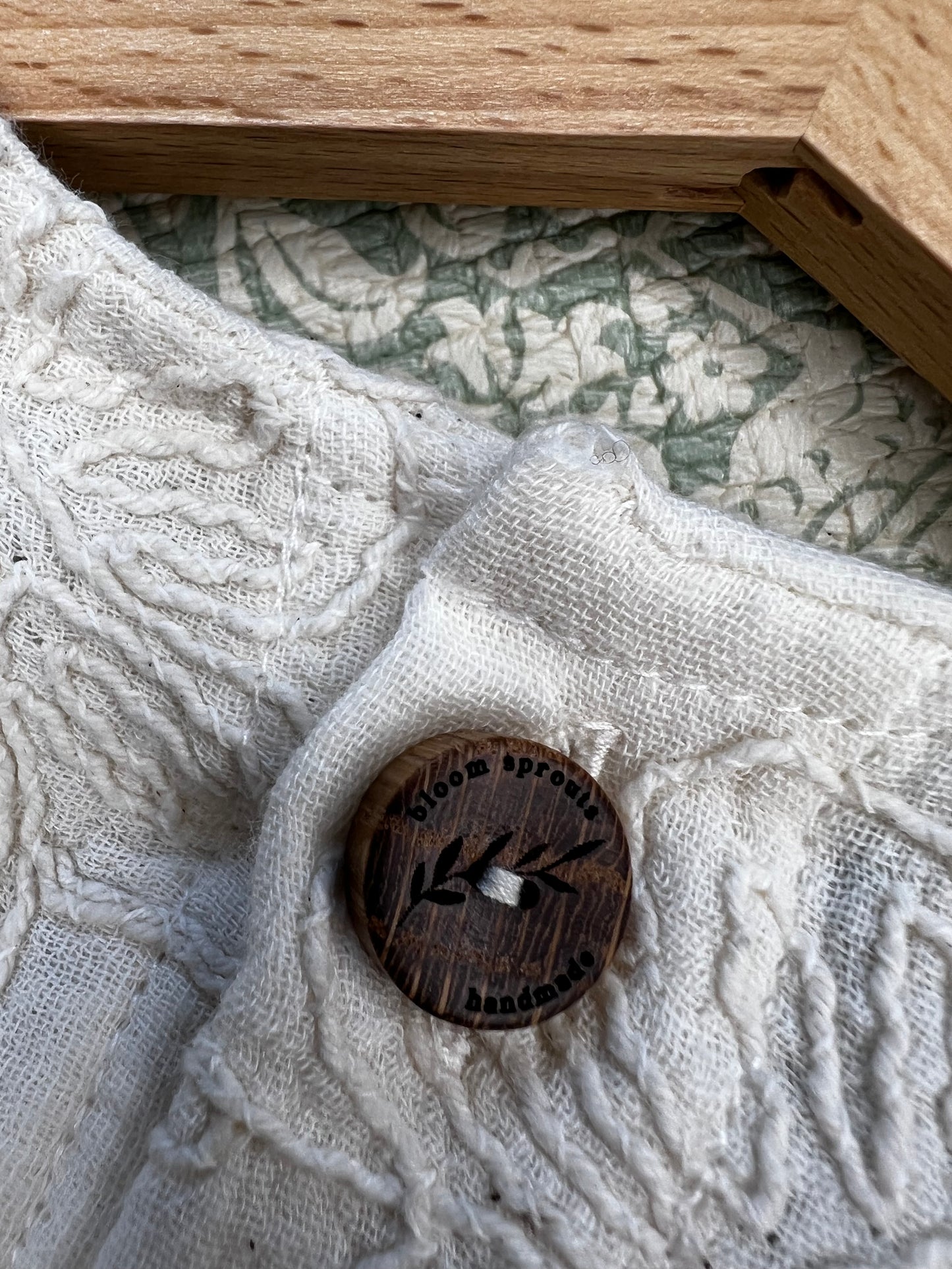 The Larkspur Romper, in natural embroidered double gauze|Bubble Romper with Puffy sleeves