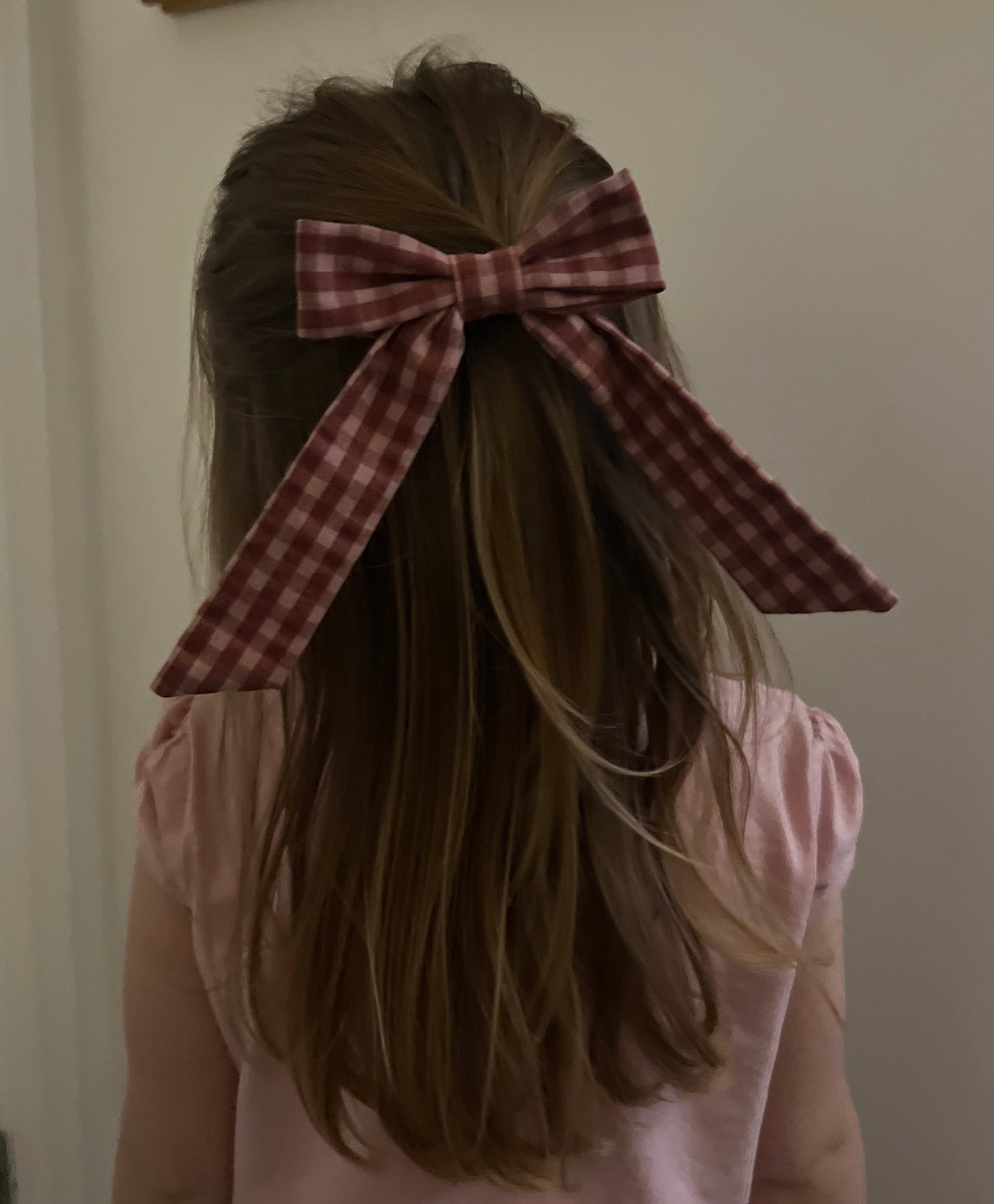 Red and Pink Gingham Bow