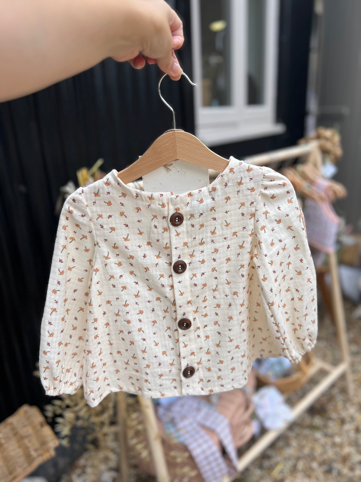 The Honeysuckle Top | baby and children’s top with mushroom print