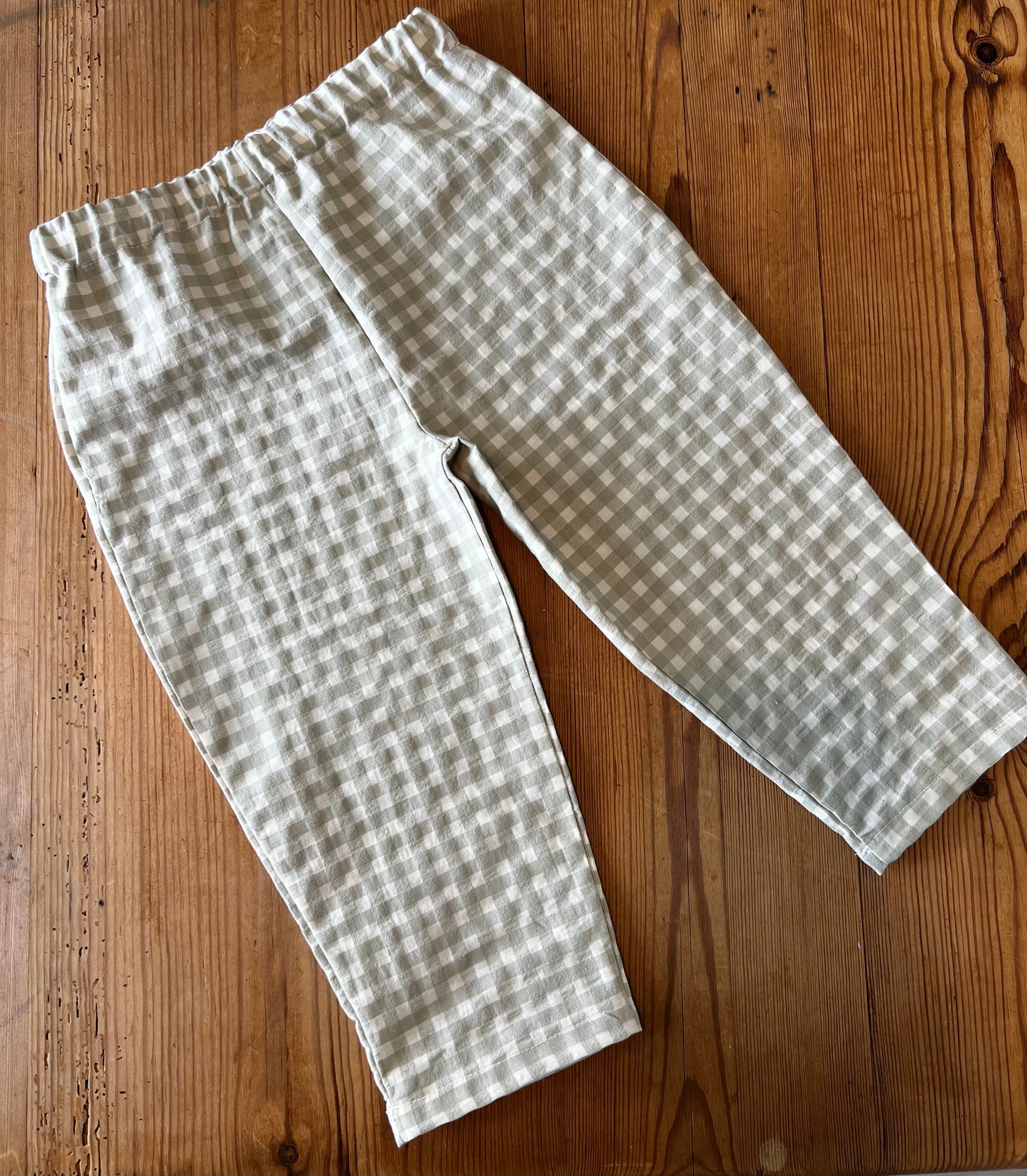 Loose Fit Gingham Seersucker Trousers