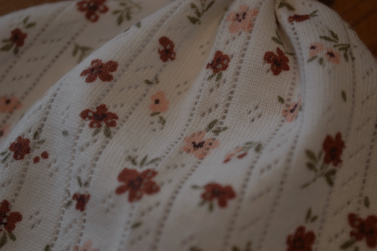 Floral Cotton Pointelle Baby Hat