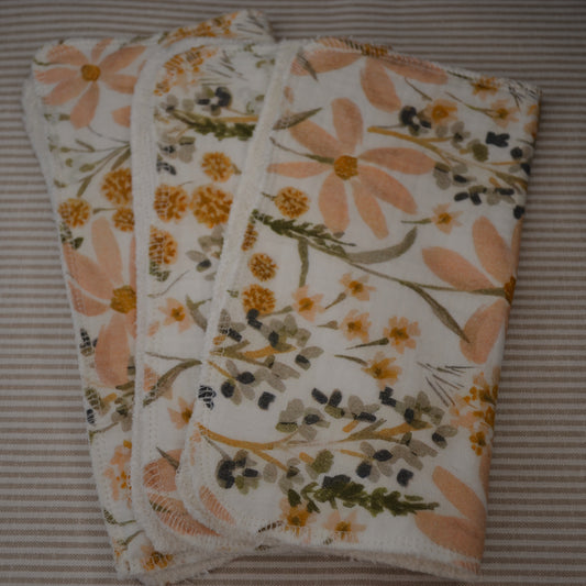 Reusable wipes|washcloths (Floral)