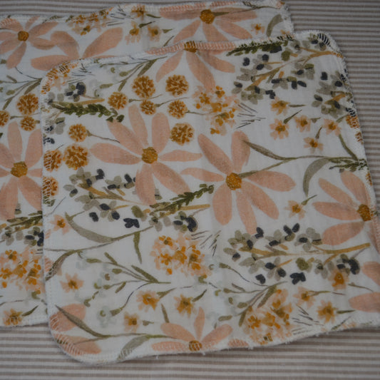 Reusable wipes|washcloths (Floral)