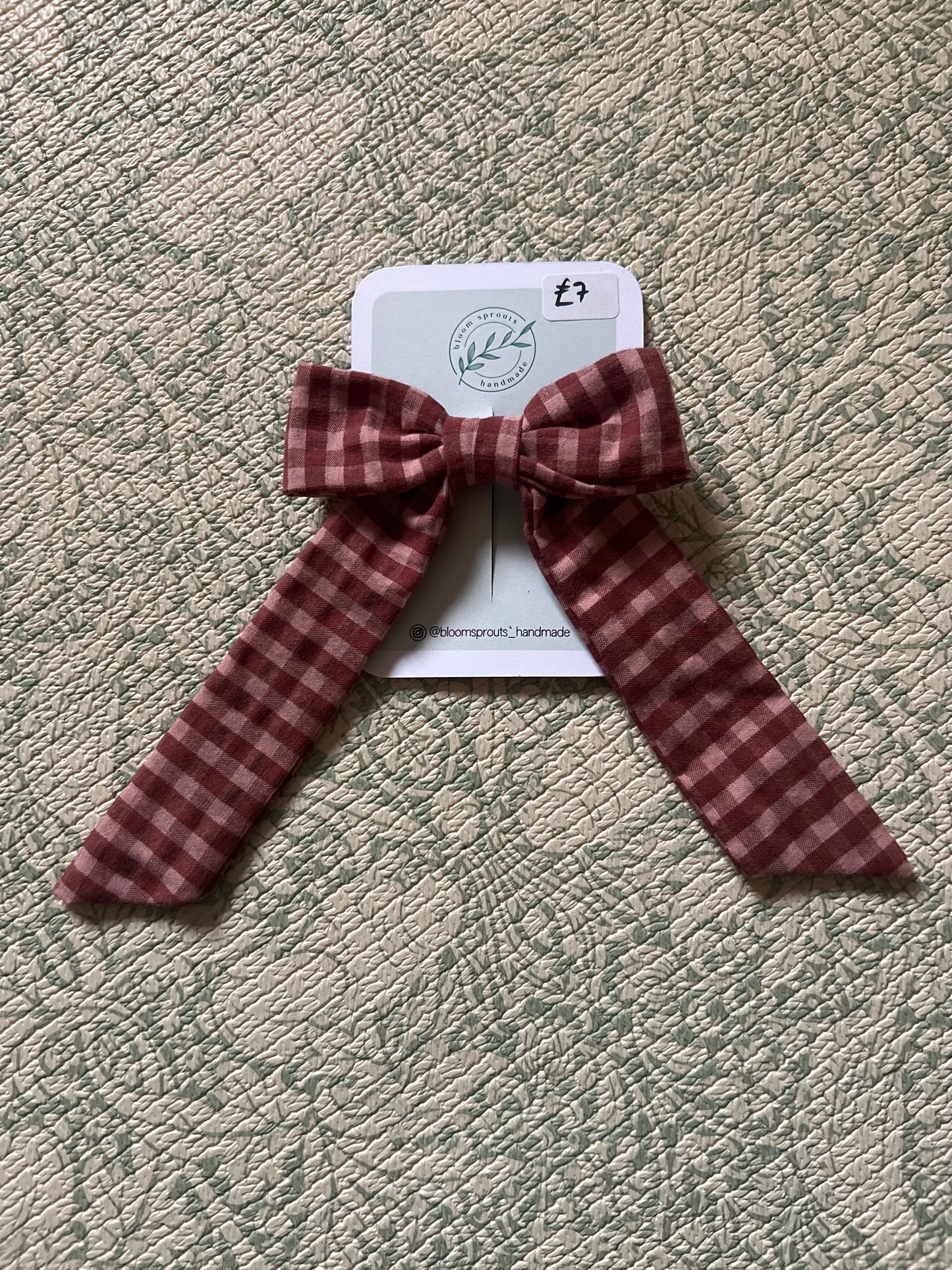 Red and Pink Gingham Bow